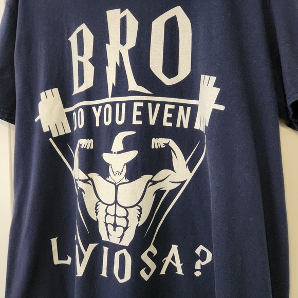 Bro Do You Even Leviosa Graphic Tee Blue Medium - Picture 3 of 4